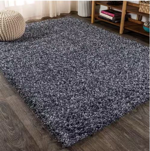 8 ft. x 10 ft. Mercer Shag Plush Denim Blue Area Rug