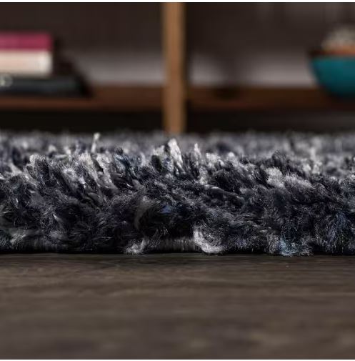 8 ft. x 10 ft. Mercer Shag Plush Denim Blue Area Rug