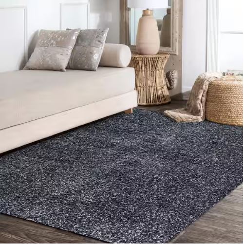 8 ft. x 10 ft. Mercer Shag Plush Denim Blue Area Rug