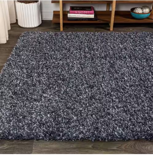 8 ft. x 10 ft. Mercer Shag Plush Denim Blue Area Rug