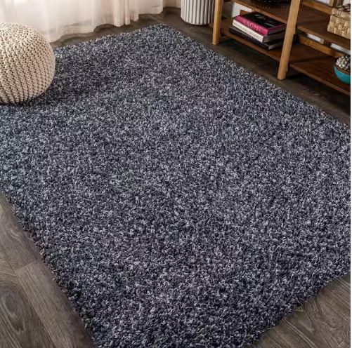 8 ft. x 10 ft. Mercer Shag Plush Denim Blue Area Rug