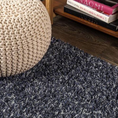 8 ft. x 10 ft. Mercer Shag Plush Denim Blue Area Rug