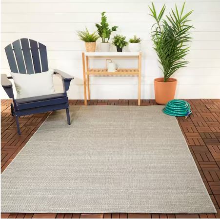 8 ft. x 10 ft. Woven Rope Cream Indoor/Outdoor Patio Area Rug