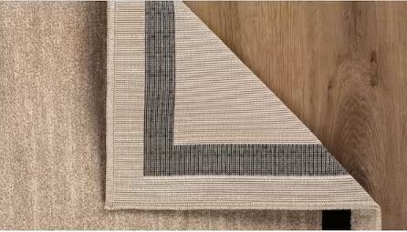 8 ft. x 10 ft. Aura Beige Washable Modern Bordered Indoor Area Rug