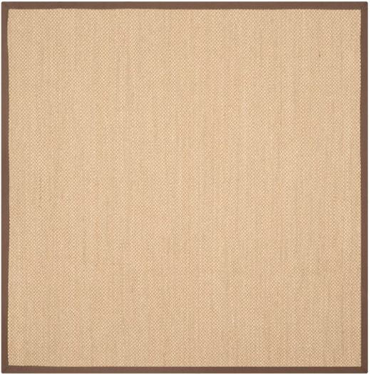 6'x6' Square Natural Fiber Trinidad Skid Resistant Power Loomed Indoor Area Rug - Maize/Brown - - Safavieh