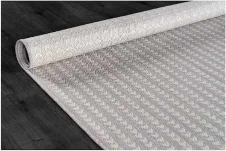 6 ft. x 9 ft. Arrow Gray Chevron Striped Washable Indoor Outdoor Area Rug