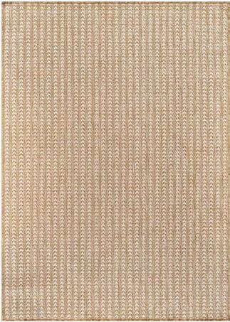 6 ft. x 9 ft. Arrow Natural Chevron Striped Washable Indoor Outdoor Area Rug