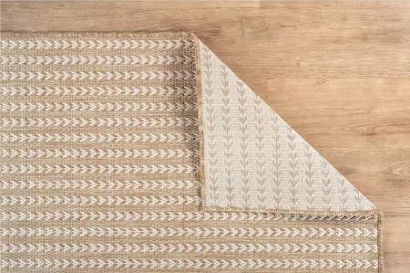 6 ft. x 9 ft. Arrow Natural Chevron Striped Washable Indoor Outdoor Area Rug