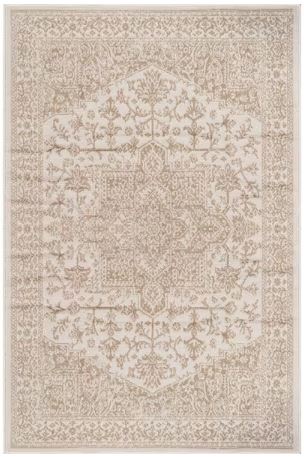 6 ft. x 9 ft. Athena Beige Washable Oriental Border Indoor Coor Patio Area Rug