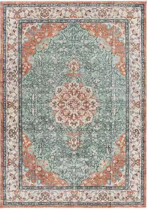 8 ft. x 10 ft. Traditional Oriental Medallion Washable Non Slip Multi Area Rug
