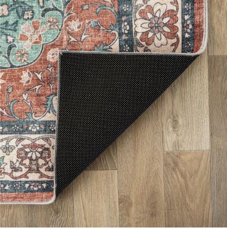 8 ft. x 10 ft. Traditional Oriental Medallion Washable Non Slip Multi Area Rug