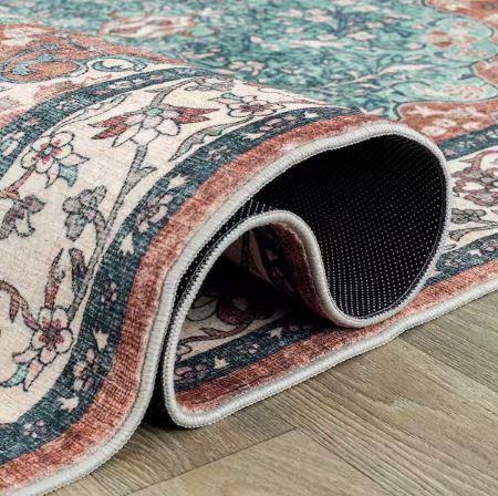 8 ft. x 10 ft. Traditional Oriental Medallion Washable Non Slip Multi Area Rug