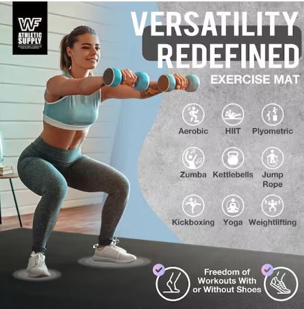 5x7 Black 60 in. W x 84 in. L x 7mm T Large Premium Vinyl Gym Flooring Mat Heavy-Duty Workout Mat Covers 35 sq. ft.