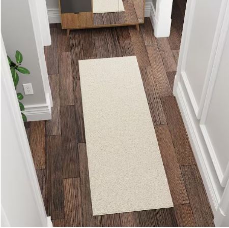 Cozy Plush Non-Slip Rubberback Soft Cream 3 ft. x 5 ft. Indoor Bedroom Runner Rug