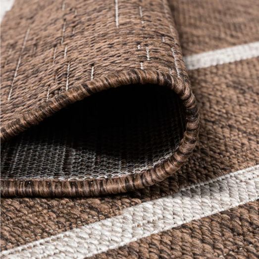JONATHAN Y Colonia Berber Stripe Brown/Beige 3 ft. x 5 ft. Indoor/Outdoor Area Rug, Non-Shedding, Easy-Clean