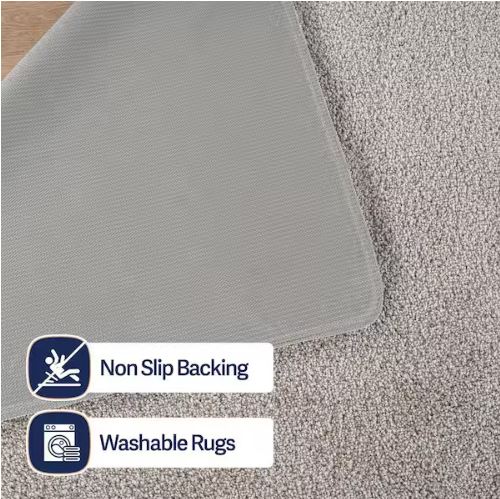 Silky Gray 3 ft. x 5 ft. Solid Plus Thick Pile Non Slip Easy Clean Non Shedding Modern Indoor Area Rug