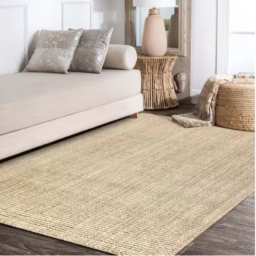Hiro Hand Woven Chunky Jute Ivory 5 ft. x 8 ft. Area Rug