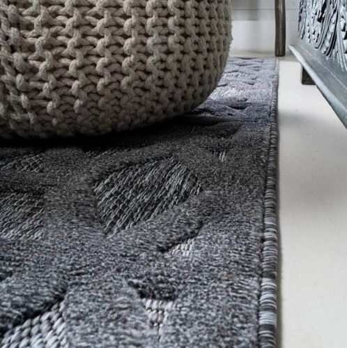Talaia Neutral Geometric Dark Gray 5 ft. Round Indoor/Outdoor Area Rug