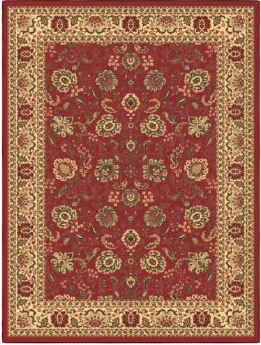 5x7 Ottohome Collection Non-Slip Rubberback Oriental Design  Indoor Area Rug, 5 ft. x 6 ft. 6in., Dark Red