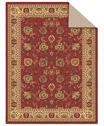 5x7 Ottohome Collection Non-Slip Rubberback Oriental Design  Indoor Area Rug, 5 ft. x 6 ft. 6in., Dark Red