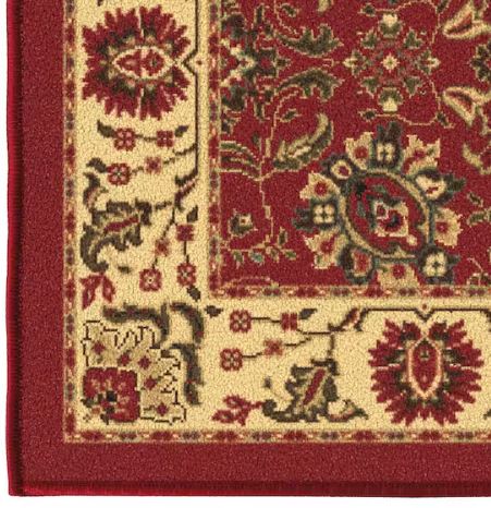 5x7 Ottohome Collection Non-Slip Rubberback Oriental Design  Indoor Area Rug, 5 ft. x 6 ft. 6in., Dark Red