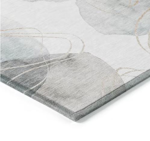 5 ft. x 7 ft. 6 in. Ivory Machine Washable Indoor/Outdoor Geometric Area Rug