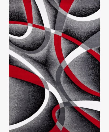 5" x'7" Color: Gray/Red Cherine Abstract Indoor Rug