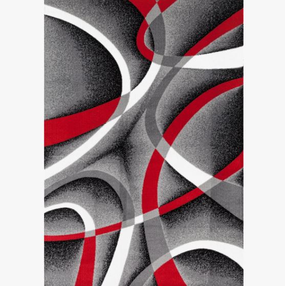 5" x'7" Color: Gray/Red Cherine Abstract Indoor Rug