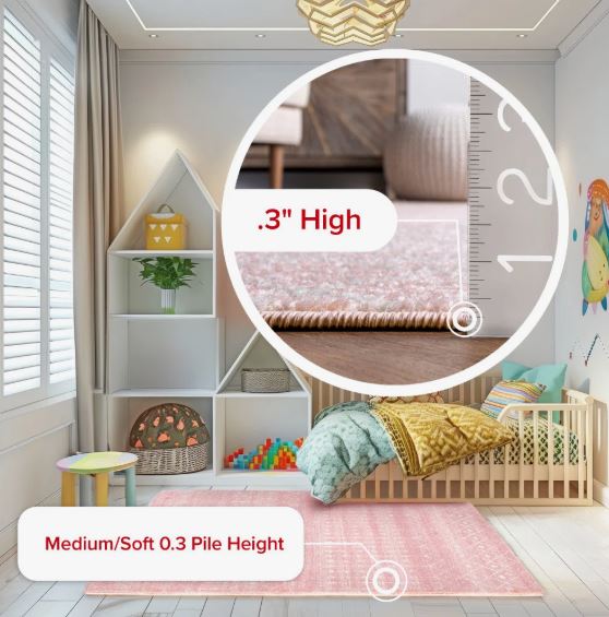 5' x 7'5" Merillat Moroccan Performance Pink Rug