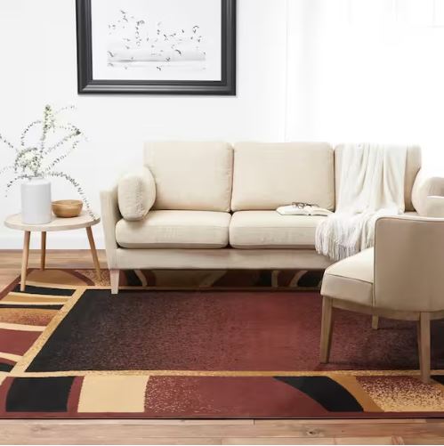 5 ft x 7 ft. Premium Rizzy Brown/Beige Modern Area Rug