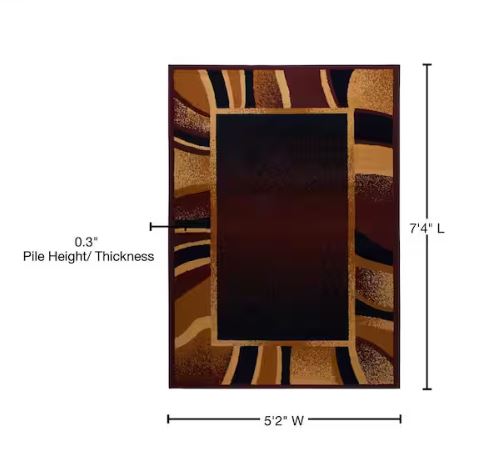 5 ft x 7 ft. Premium Rizzy Brown/Beige Modern Area Rug