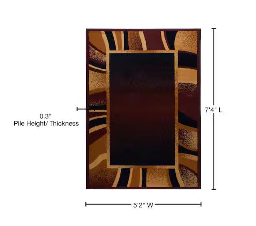 5 ft x 7 ft. Premium Rizzy Brown/Beige Modern Area Rug
