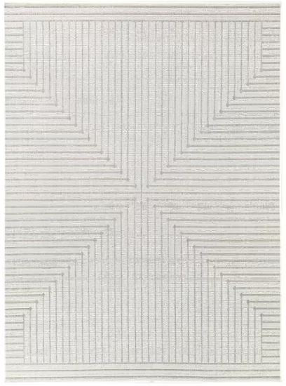 7 ft. x 9 ft. Avondale Cream Striped Indoor/Outdoor Area Rug