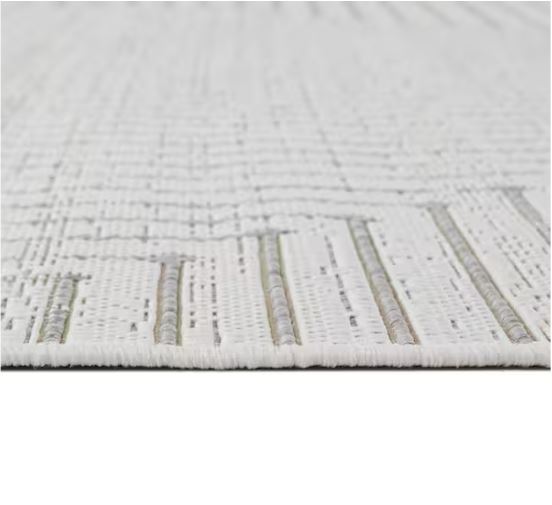 7 ft. x 9 ft. Avondale Cream Striped Indoor/Outdoor Area Rug