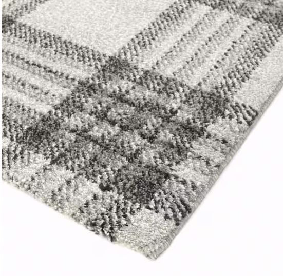 8 ft. x 10 ft. Monte Grey Plaid Area Rug