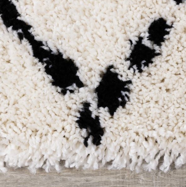 6'7'' x 9'6'' Lydon Soft Geometric Ivory/Black Indoor Area Rug