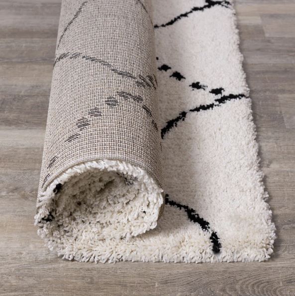 6'7'' x 9'6'' Lydon Soft Geometric Ivory/Black Indoor Area Rug