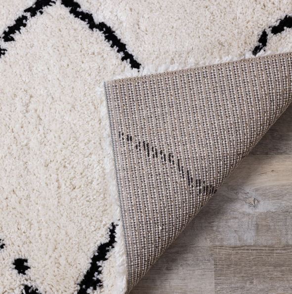 6'7'' x 9'6'' Lydon Soft Geometric Ivory/Black Indoor Area Rug