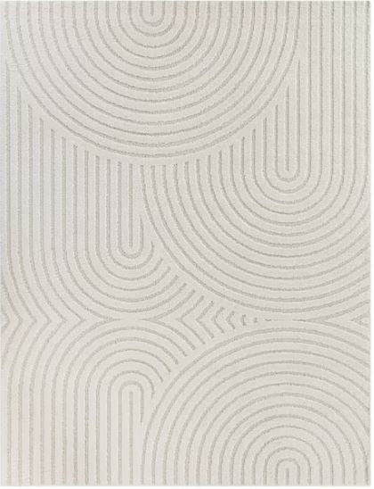 Caserio Cream 9 ft. x 12 ft. Abstract Area Rug