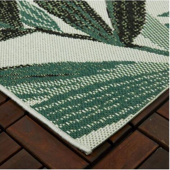 Palm White 9 ft. x 12 ft. Indoor/Outdoor Patio Area Rug