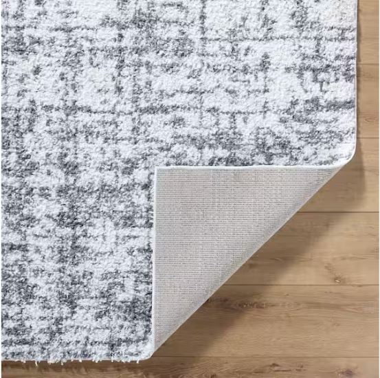 6 ft. 7 in. x 9 ft. Gray and White Stylewell Edenwell Area Rug
