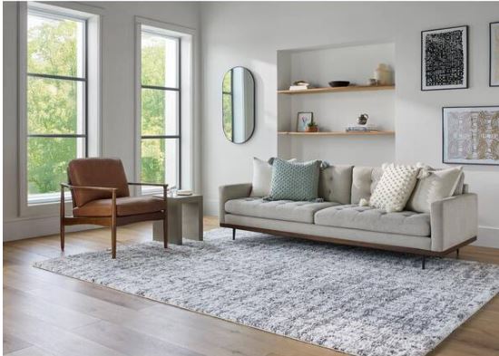 6 ft. 7 in. x 9 ft. Gray and White Stylewell Edenwell Area Rug