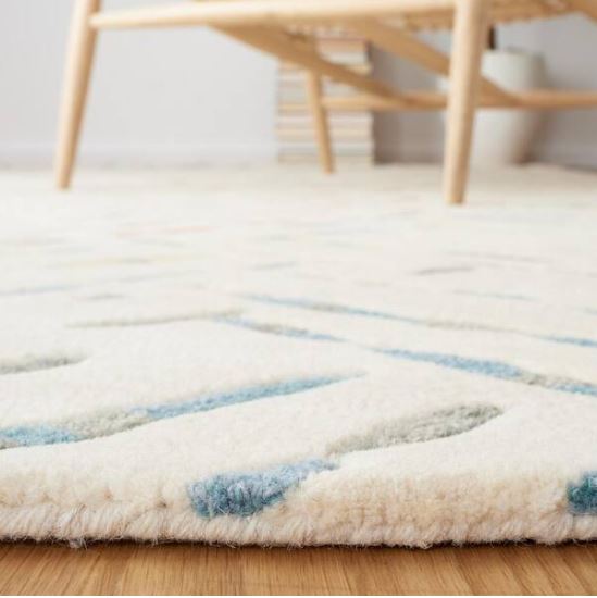 5 ft. x 8 ft. Metro Ivory/Blue Geometric Maze Area Rug