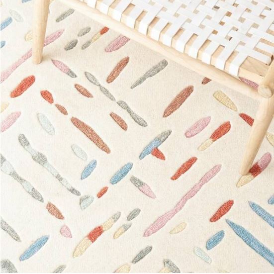 5 ft. x 8 ft. Metro Ivory/Blue Geometric Maze Area Rug