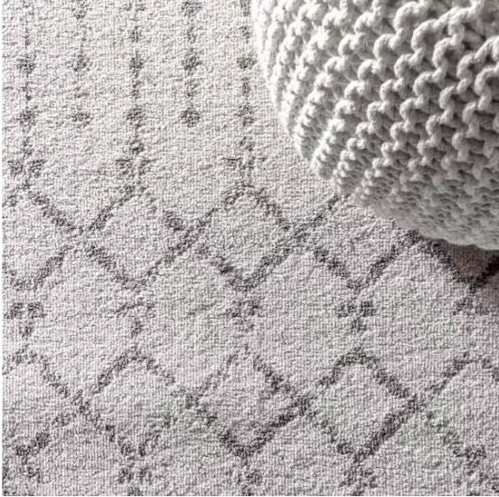 8 ft. x 10 ft. Moroccan Hype Boho Vintage Diamond Cream/Gray Distressed Area Rug