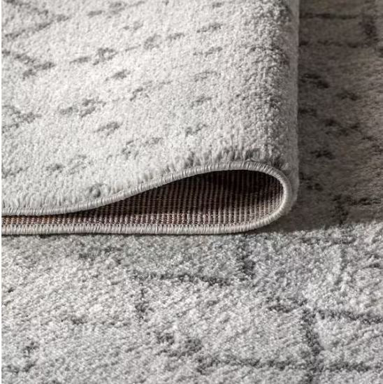 8 ft. x 10 ft. Moroccan Hype Boho Vintage Diamond Cream/Gray Distressed Area Rug