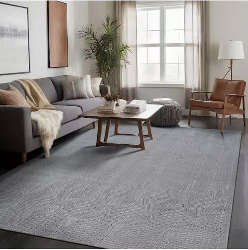 8 ft. x 10 ft. Serenity Gray Solid Modern Non Skid Soft Indoor Area Rug