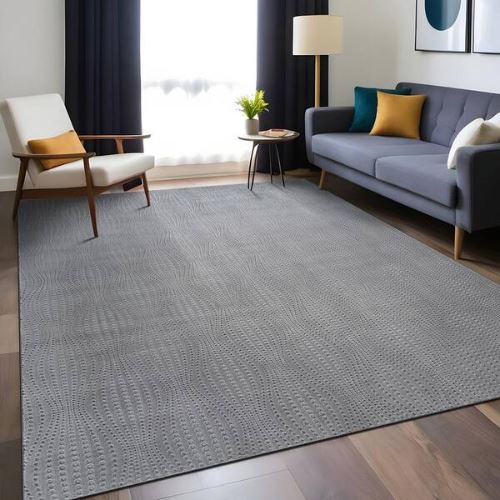 8 ft. x 10 ft. Serenity Gray Solid Modern Non Skid Soft Indoor Area Rug