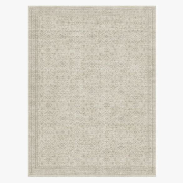 9' x 12'Beige Vintage-Inspired Washable Non-Slip Area Rug For Living Room, Bedroom