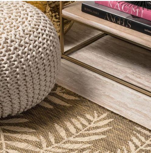 8 ft. x 10 ft. Nevis Palm Frond Brown/Beige Indoor/Outdoor Area Rug